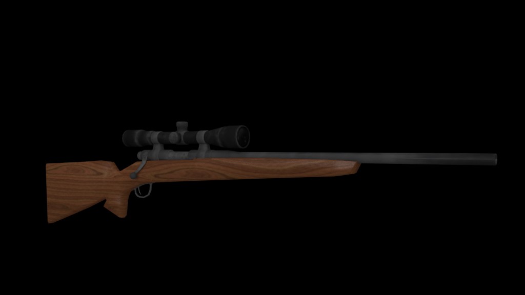 LowPoly Rifle with separate Scope! preview image 1